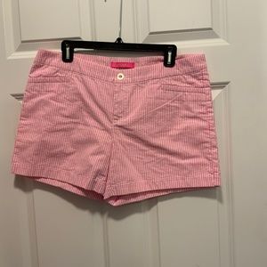 Lilly Pulitzer Seersucker Pink and White Shorts